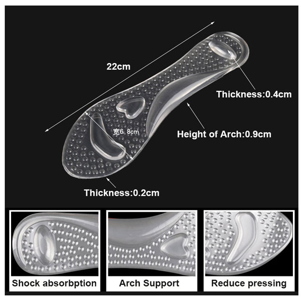 รูปแบบใหม่ของการดูแลเท้าที่สะดวกสบายและโปร่งใสยูรีเทนเจลพื้นรองเท้า zg -353