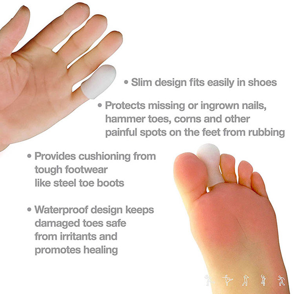 ซูเปอร์ซิลิโคนนิ้วเท้าแยกรองเท้าหมวกป้องกันการเคลื่อนไหวนิ้วมือป้องกัน zg -267