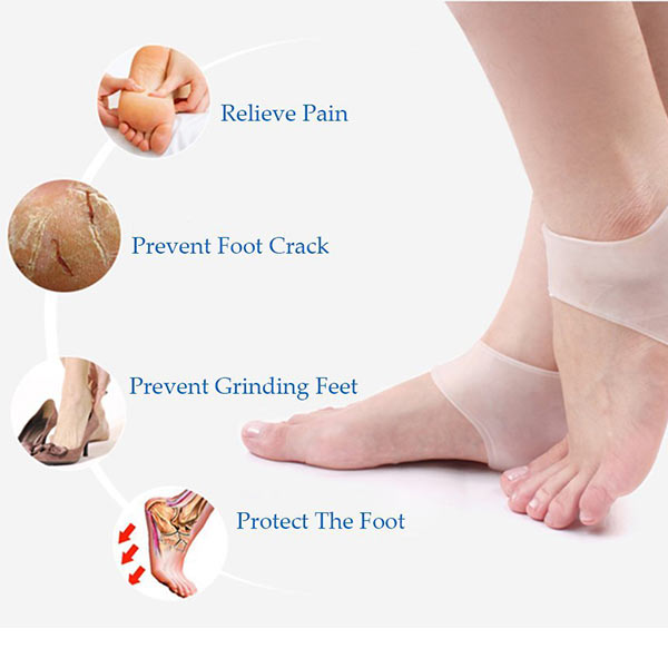 อินทรีย์ซิลิโคนป้องกันส้นเท้าบรรเทาอาการปวดแผ่นรองเท้า
